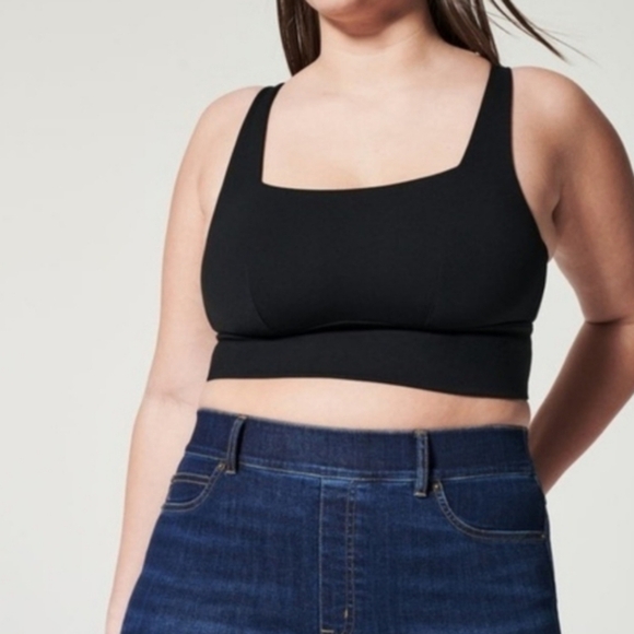 Spanx Longline Square Neck Bralette in Black - Picture 1 of 12